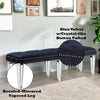 ACME Varian Dark Navy Velvet & Mirrored Bench Model 27357