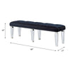 ACME Varian Dark Navy Velvet & Mirrored Bench Model 27357