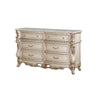 ACME Gorsedd Natural Marble Top & Golden Ivory Dresser Model 27445