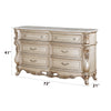 ACME Gorsedd Natural Marble Top & Golden Ivory Dresser Model 27445