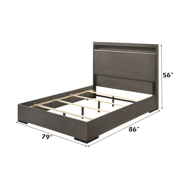 ACME Escher LED & Gray Oak Eastern King Bed Model 27647EK