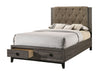 ACME Avantika Fabric & Rustic Gray Oak Eastern King Bed with Storage Model 27667EK