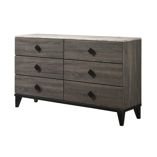 ACME Avantika Engineered Stone & Rustic Gray Oak Dresser Model 27675