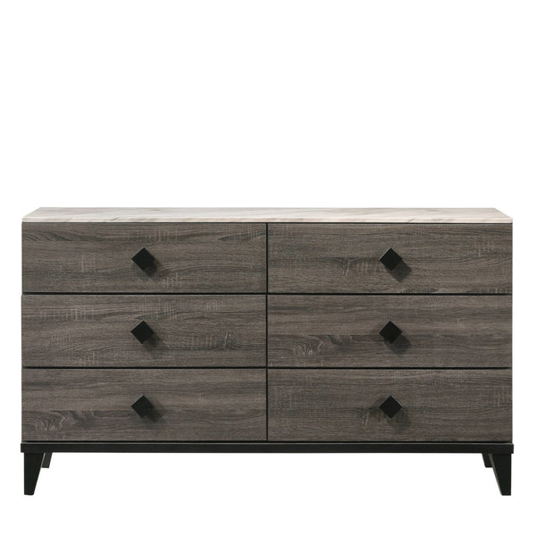 ACME Avantika Engineered Stone & Rustic Gray Oak Dresser Model 27675