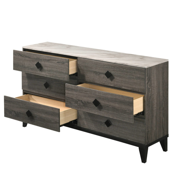 ACME Avantika Engineered Stone & Rustic Gray Oak Dresser Model 27675