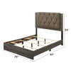 ACME Avantika Fabric & Rustic Gray Oak Eastern King Bed Model 27677EK