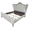 ACME Dresden II Pearl White Synthetic Leather & Gold Patina Eastern King Bed Model 27817EK