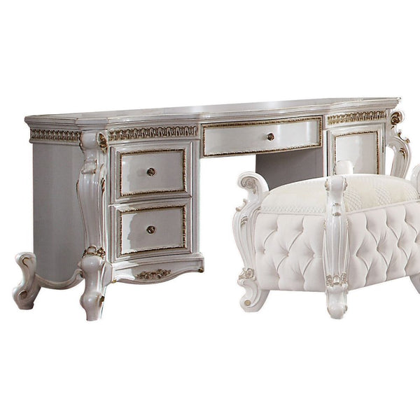 ACME Picardy Antique Pearl Vanity Desk Model 27884