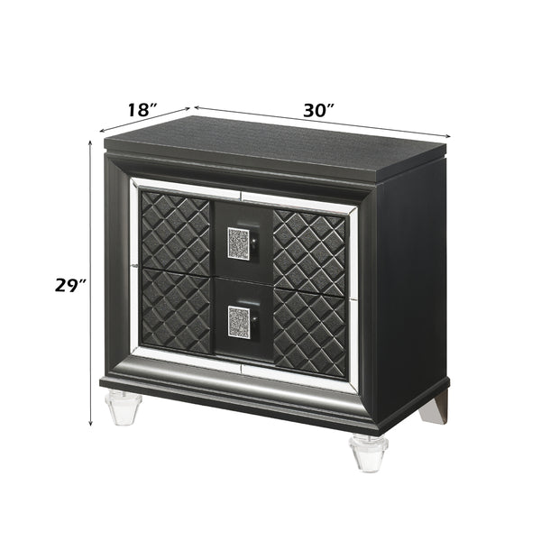 ACME Sawyer Metallic Gray Nightstand Model 27973