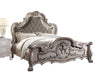 ACME Dresden Vintage Bone White & Synthetic Leather Eastern King Bed Model 28167EK