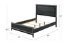 ACME Haiden LED & Weathered Black Eastern King Bed with LED Model 28427EK