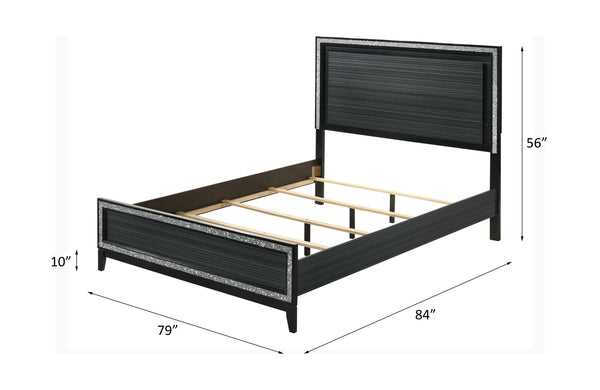 ACME Haiden LED & Weathered Black Eastern King Bed with LED Model 28427EK