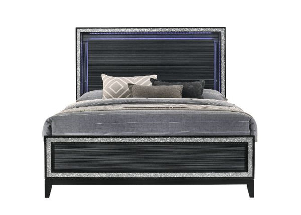ACME Haiden LED & Weathered Black Queen Bed with LED Model 28430Q