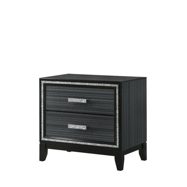 ACME Haiden Weathered Black Nightstand Model 28433