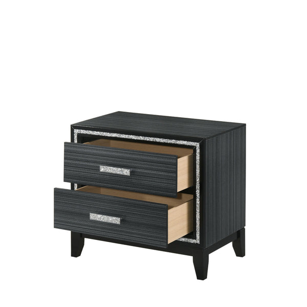 ACME Haiden Weathered Black Nightstand Model 28433