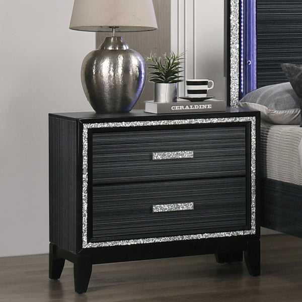 ACME Haiden Weathered Black Nightstand Model 28433