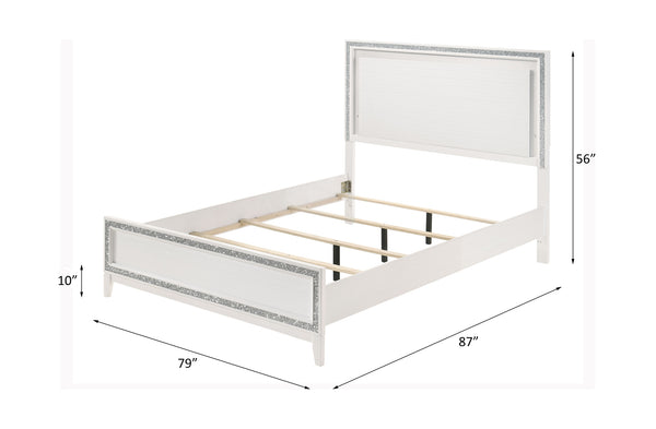 ACME Haiden LED & White Eastern King Bed with LED Model 28447EK
