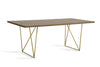 Modrest Marcia Mid Century Tobacco & Antique Brass Dining Table Model VGGU2857DT-A