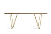 Modrest Marcia Mid Century Tobacco & Antique Brass Dining Table Model VGGU2857DT-A