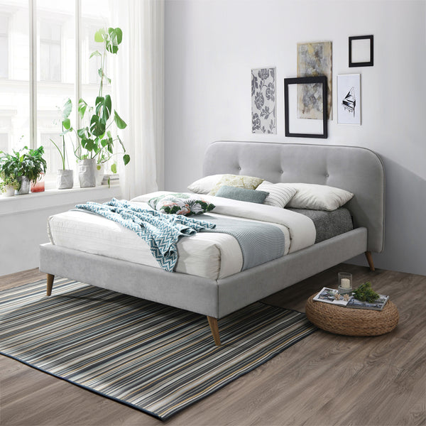 ACME Graves Gray Fabric Queen Bed Model 28980Q