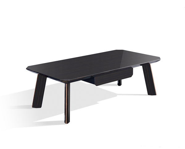 Modrest Chadwick Modern Ebony & Rosegold Coffee Table Model VGHB297D-EBN