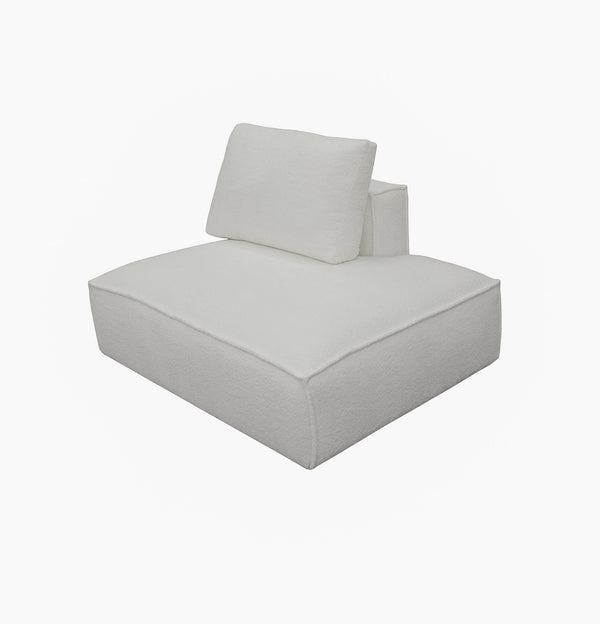 Divani Casa Lulu Modern White Fabric Modular Sectional Sofa With Left Facing Chaise Model VGSX-F22053-LAF-WHT