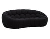 Yolonda Modern Curved Black Fabric Loveseat