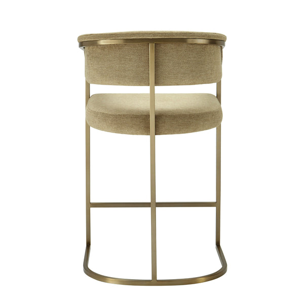 Modrest Sebastian Modern Brown Fabric & Antique Brass Counter Chair Model VGGA-6251CH-C-BRN