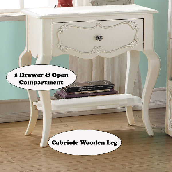 ACME Edalene Pearl White Nightstand Model 30509