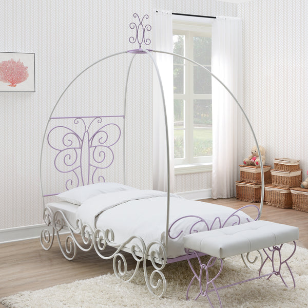 ACME Priya II White & Light Purple Full Bed with Canopy Model 30535F
