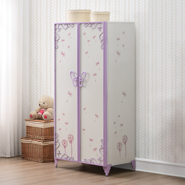 ACME Priya II White & Light Purple Wardrobe Model 30540