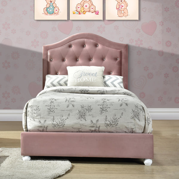 ACME Reggie Pink Fabric Twin Bed Model 30820T