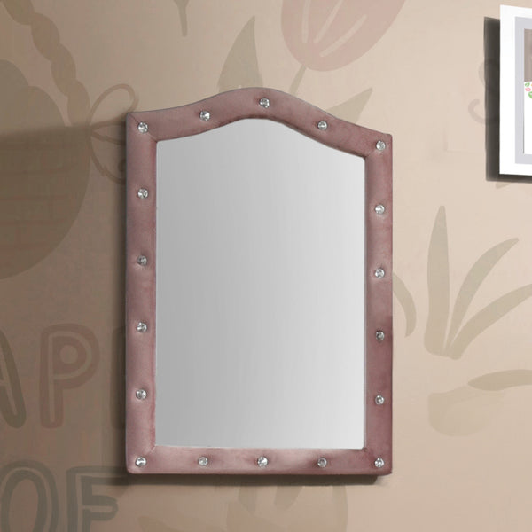 ACME Reggie Pink Fabric Mirror Model 30824