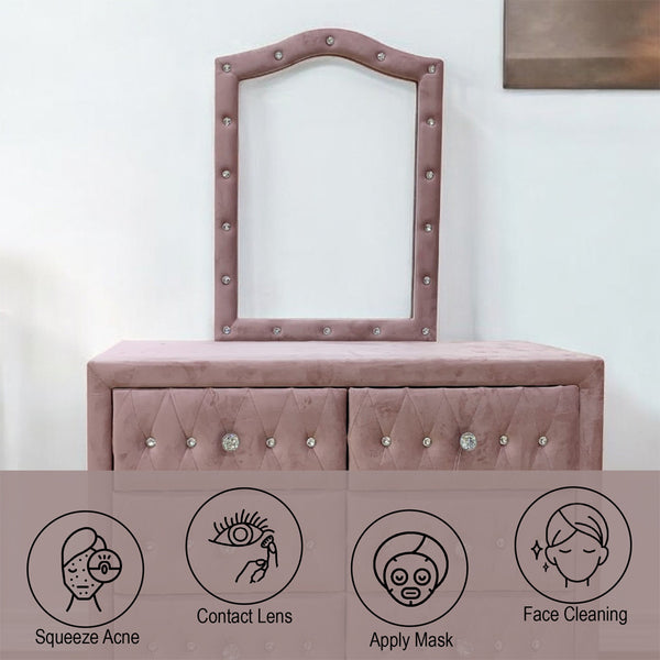 ACME Reggie Pink Fabric Mirror Model 30824