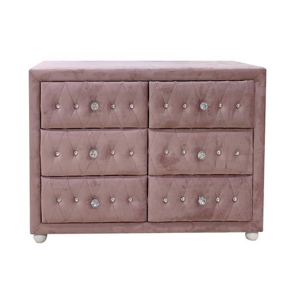 ACME Reggie Pink Fabric Dresser Model 30825