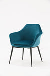 Modrest Wilson Modern Teal Velvet & Black Dining Chair Model VGHR3404-TEAL