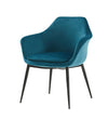 Modrest Wilson Modern Teal Velvet & Black Dining Chair Model VGHR3404-TEAL