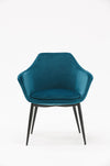 Modrest Wilson Modern Teal Velvet & Black Dining Chair Model VGHR3404-TEAL