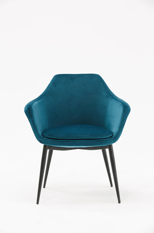 Modrest Wilson Modern Teal Velvet & Black Dining Chair Model VGHR3404-TEAL
