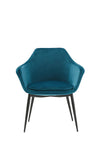 Modrest Wilson Modern Teal Velvet & Black Dining Chair Model VGHR3404-TEAL