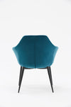 Modrest Wilson Modern Teal Velvet & Black Dining Chair Model VGHR3404-TEAL