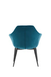 Modrest Wilson Modern Teal Velvet & Black Dining Chair Model VGHR3404-TEAL