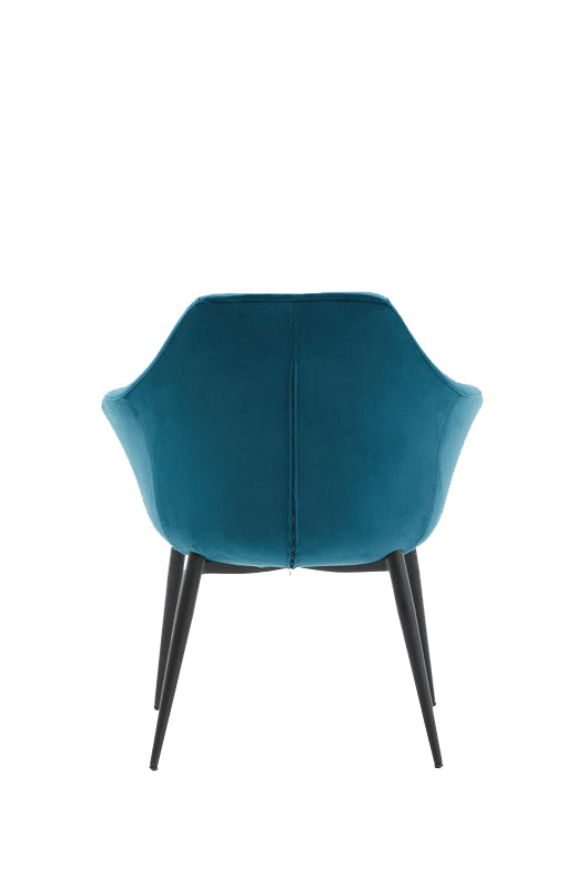 Modrest Wilson Modern Teal Velvet & Black Dining Chair Model VGHR3404-TEAL