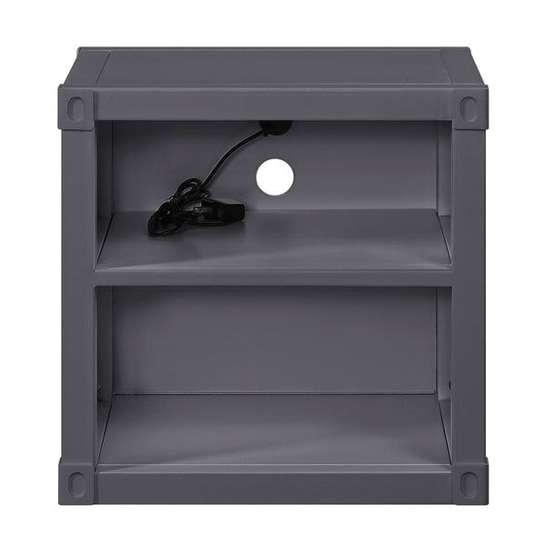 ACME Cargo Gunmetal Nightstand with USB Port Model 35922