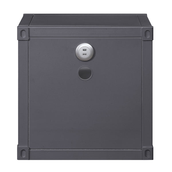 ACME Cargo Gunmetal Nightstand with USB Port Model 35922