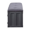 ACME Cargo Gray Fabric & Gunmetal Bench with Storage Model 35927