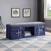 ACME Cargo Gray Fabric & Blue Bench with Storage Model 35942