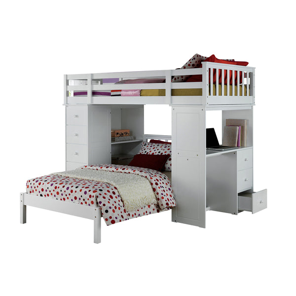 ACME Freya White Twin Loft Bed with Storage Model 37145