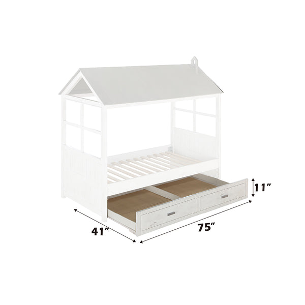 ACME Tree House II Weathered White & Washed Gray Trundle TwinModel 37173