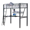 ACME Senon Silver & Black Twin Loft Bed with Desk Model 37275